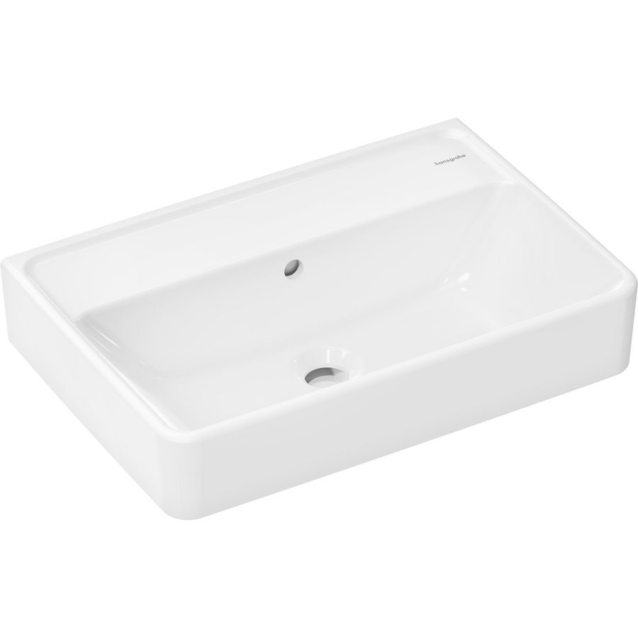 Wastafel compact 550x370mm zonder kraangat overloop SmartClean wit Xanuia Q
