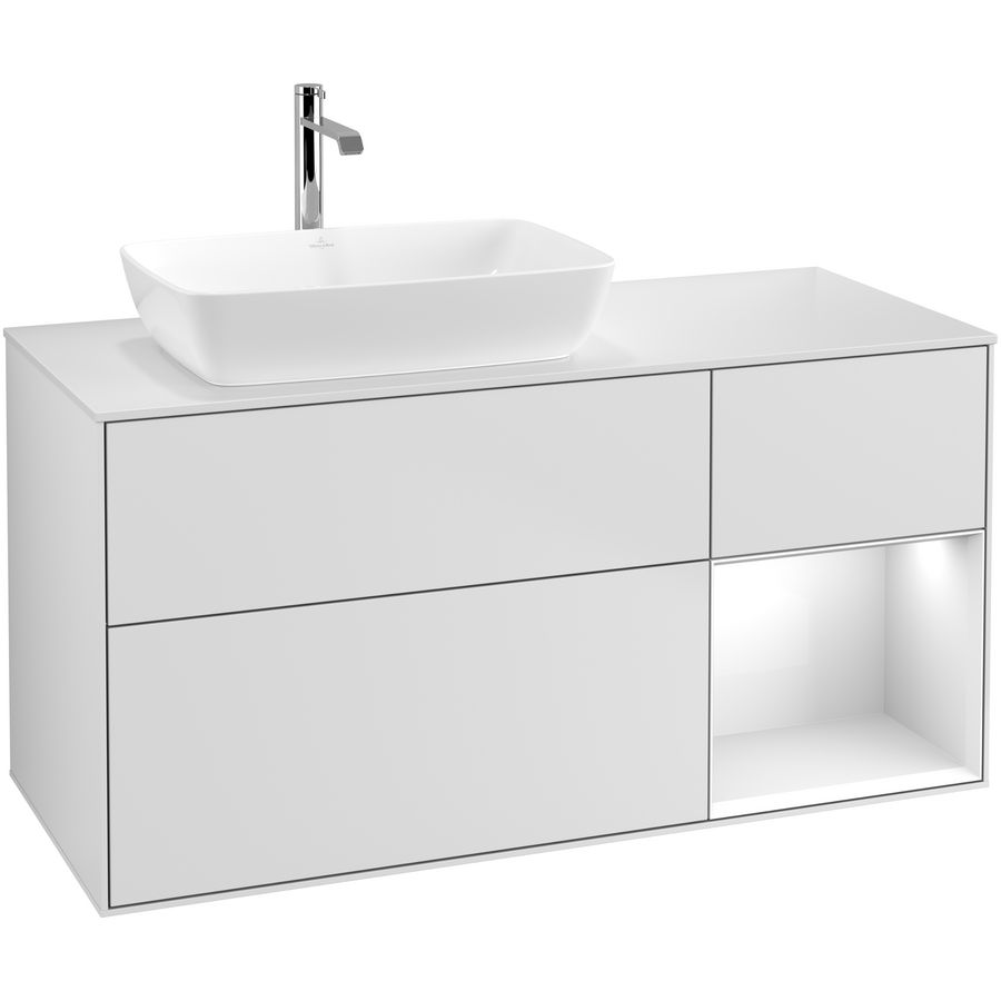 Wastafelonderkast Finion 1200x603x501mm White Matt Lacquer F811GFMT