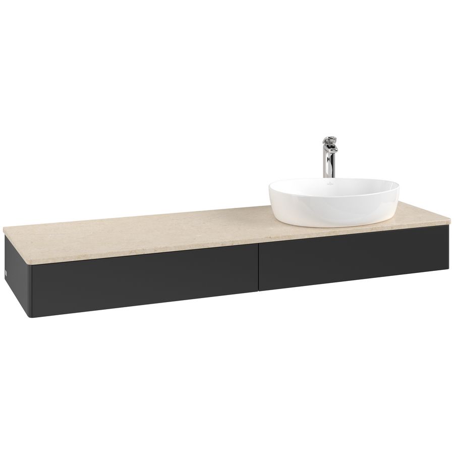 Wastafelonderkast Antao 1600x190x500mm Black Matt Lacquer K16053PD