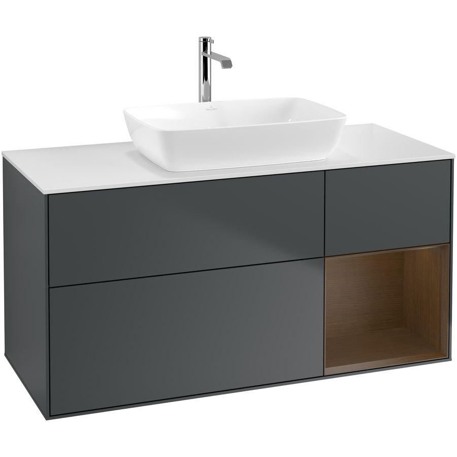 Wastafelonderkast Finion 1200x603x501mm Mid.Blue Matt Lacquer F831GNHG