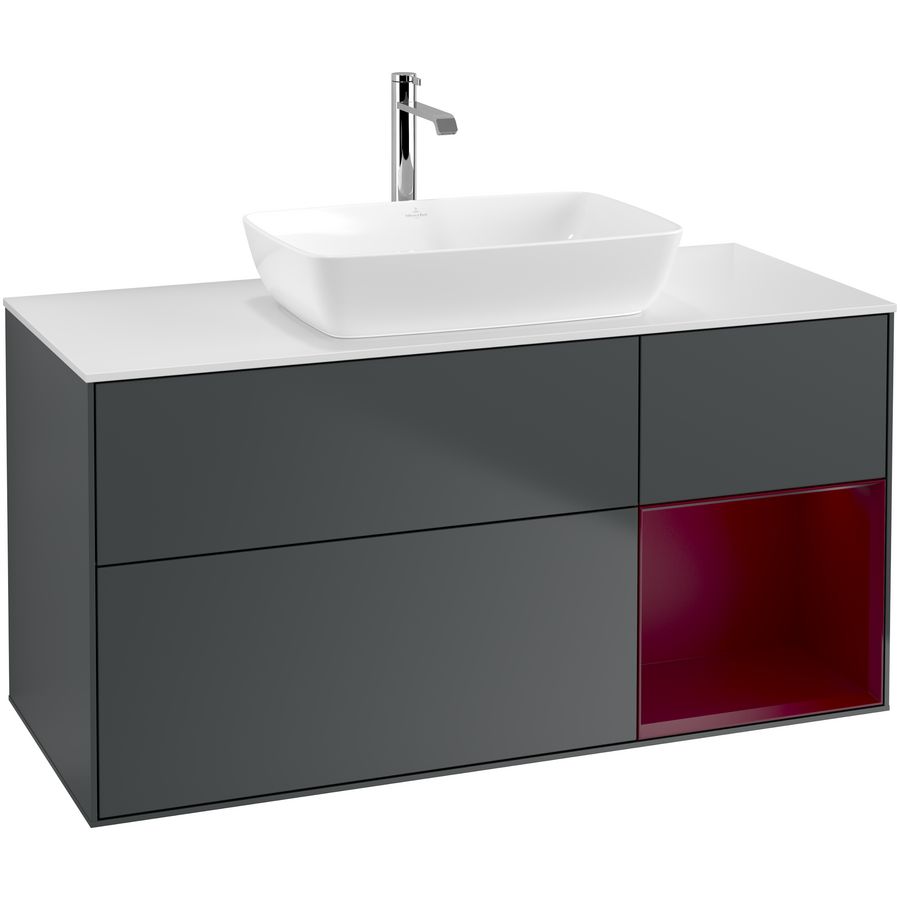 Wastafelonderkast Finion 1200x603x501mm Mid.Blue Matt Lacquer F831HBHG