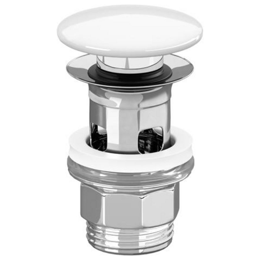 Push open plug met keramische afdekking wit