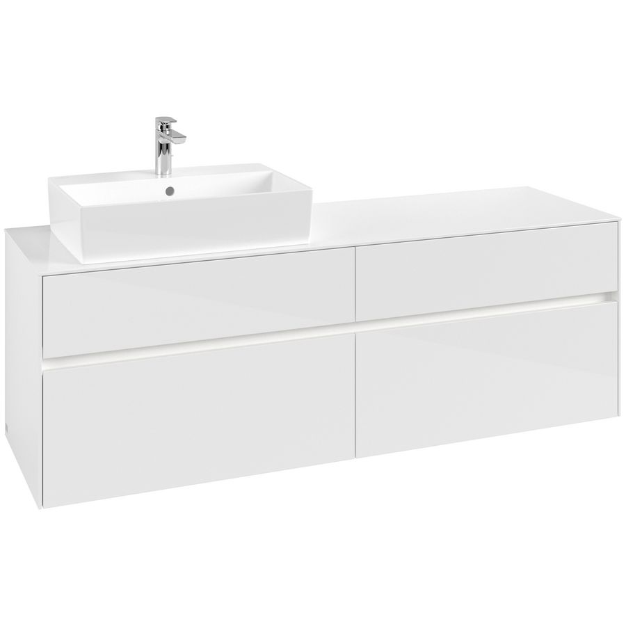 Wastafelonderkast Collaro 1600x548x500mm Glossy White C135B0DH