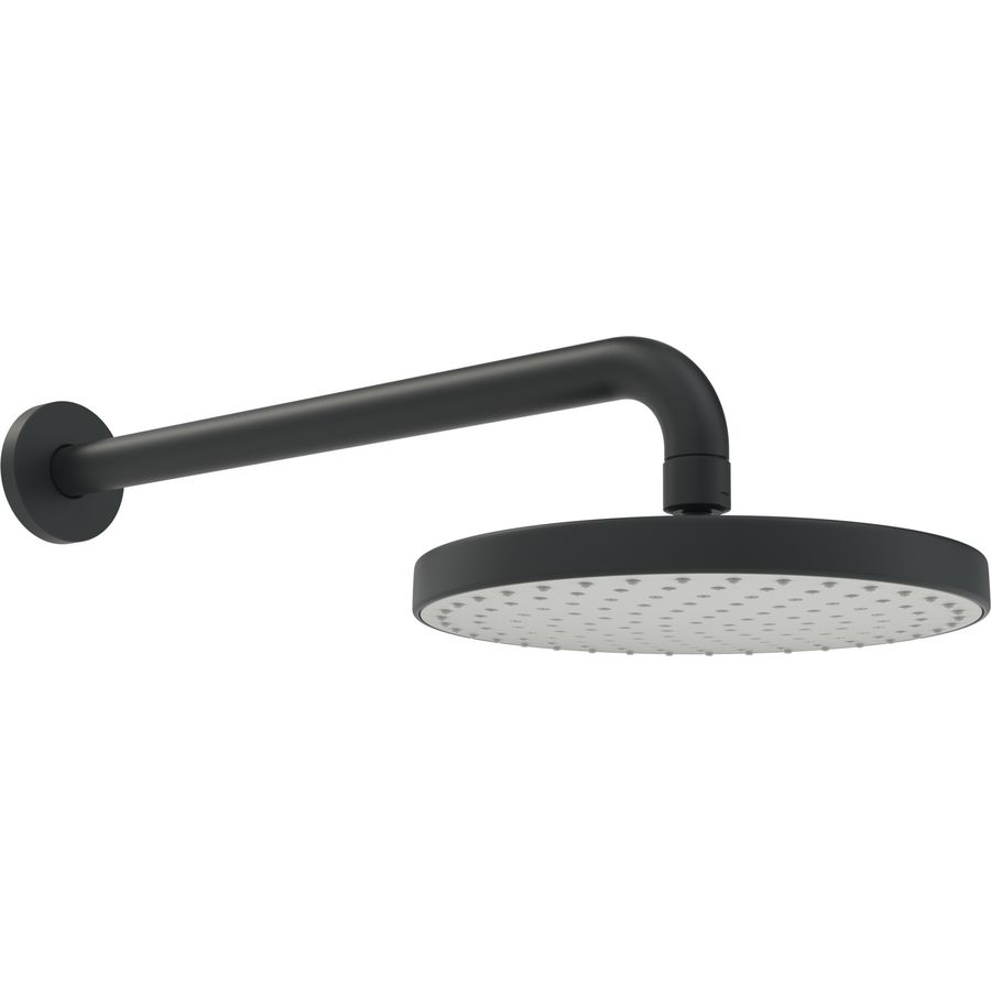 Regendouche Ø200mm wandmontage spr. 348mm mat zwart