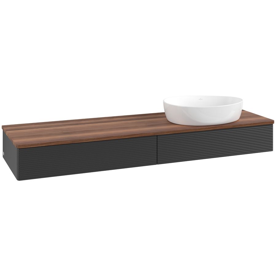 Wastafelonderkast Antao 1600x190x500mm Black Matt Lacquer K16112PD