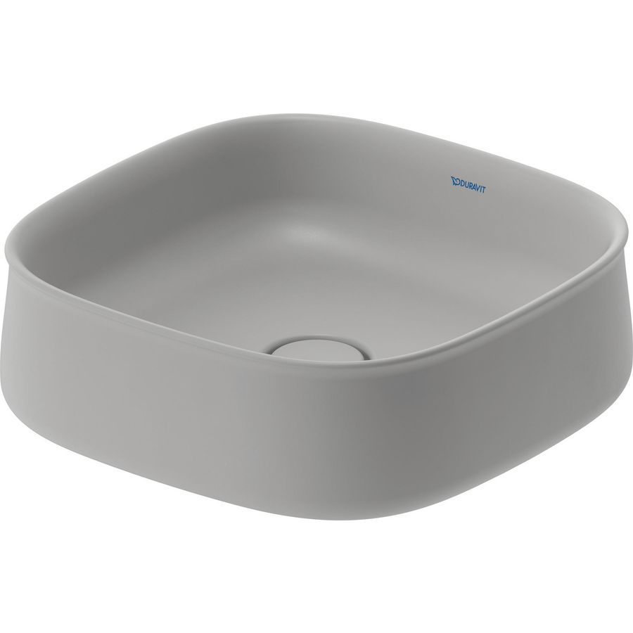 Zencha #237342 Opzetwastafel Grijs Zijdemat 420mm geslepen zonder kraangat