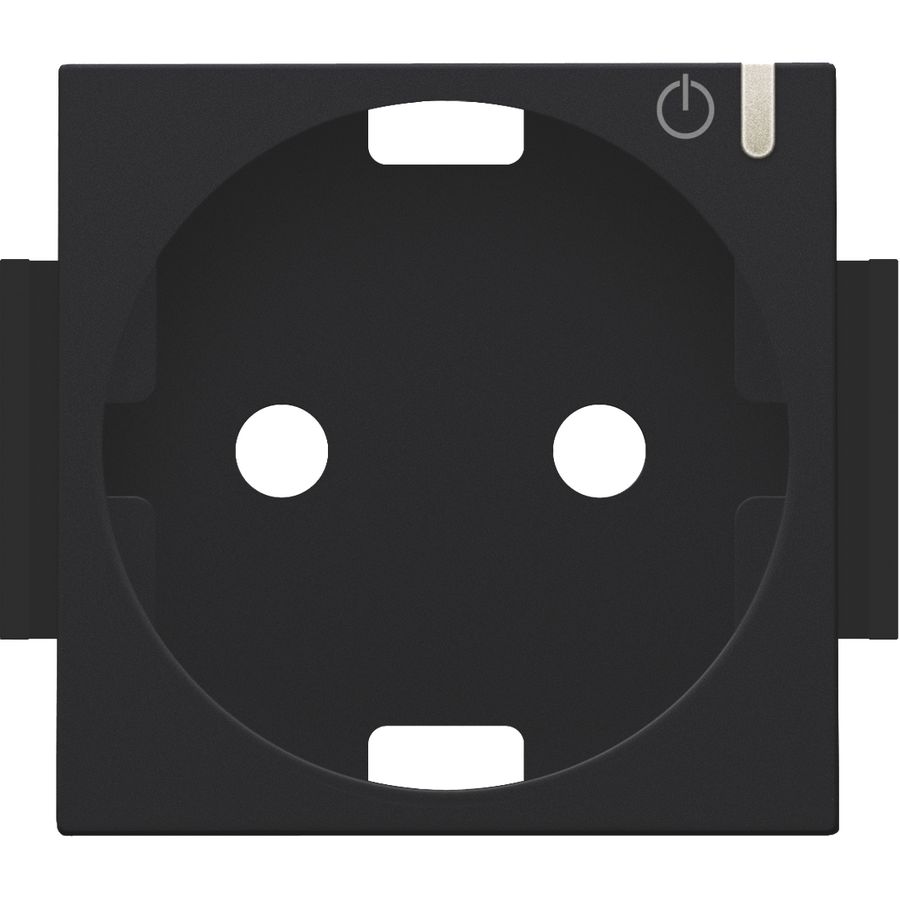 Afwerkingsset geconn. schakelbaar stopcontact+knop black