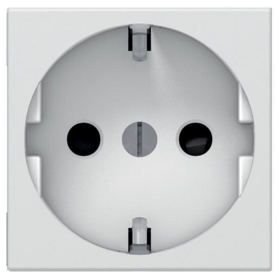 Wandcontactdoos 1voudig kv schroef 2 modulen wit Mosaic