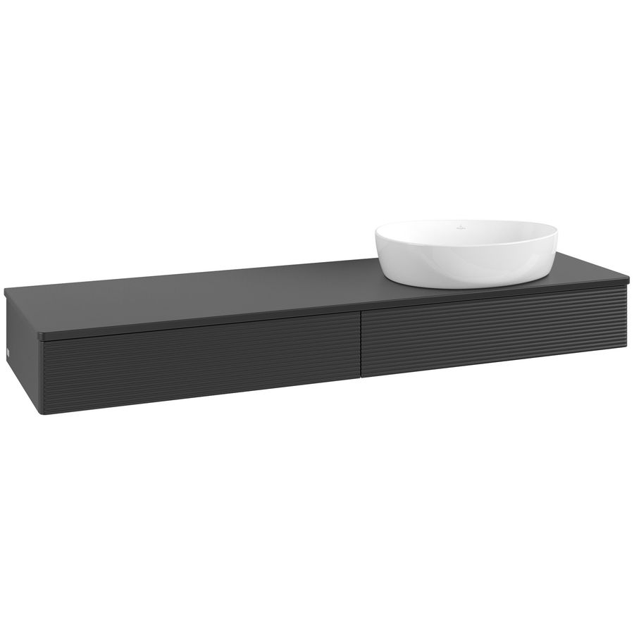Wastafelonderkast Antao 1600x190x500mm Black Matt Lacquer K16150PD
