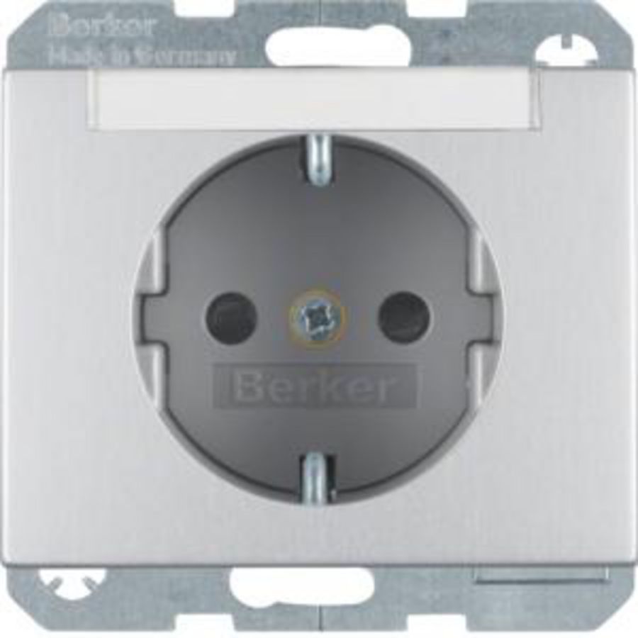 Wandcontactdoos RA tekstv. steek berker K.1/K.5 aluminium