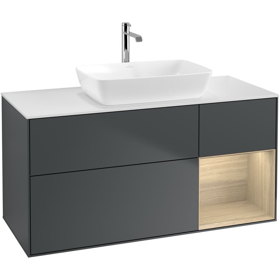 Wastafelonderkast Finion 1200x603x501mm Mid.Blue Matt Lacquer F831PCHG