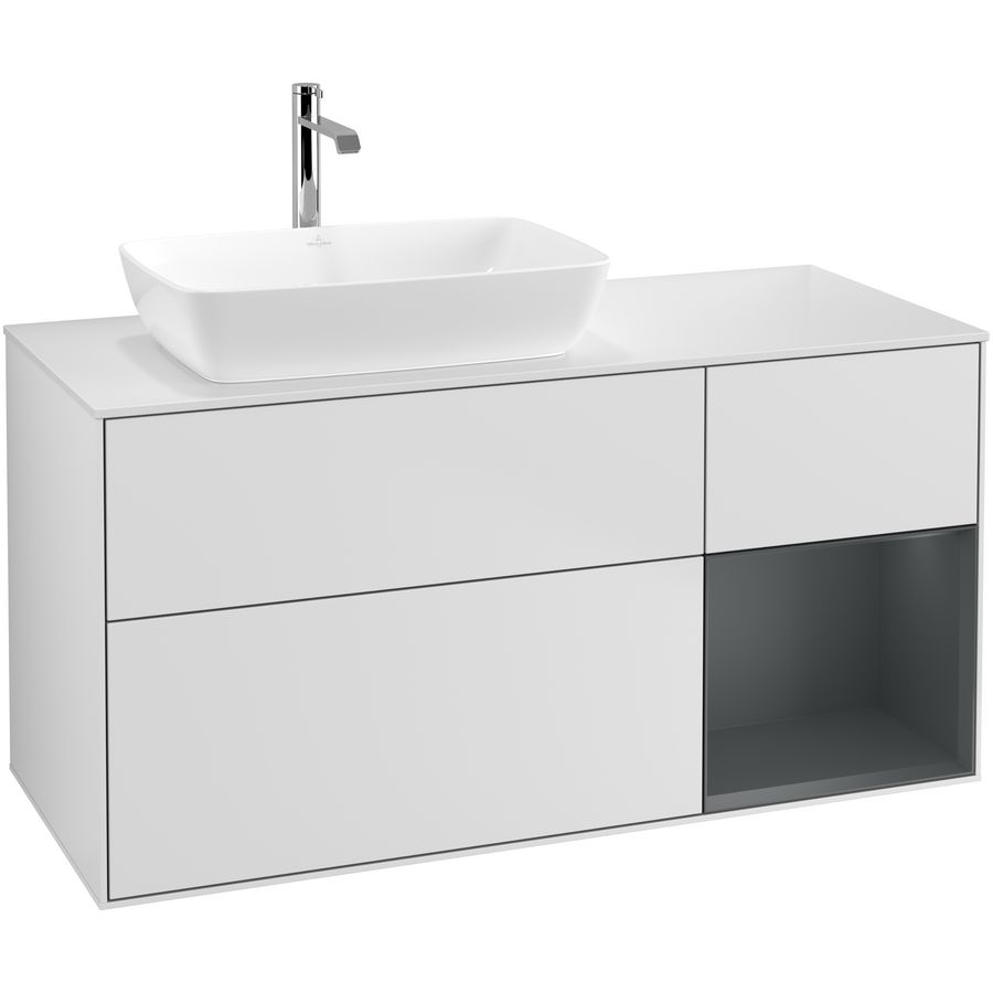 Wastafelonderkast Finion 1200x603x501mm White Matt Lacquer F811HGMT
