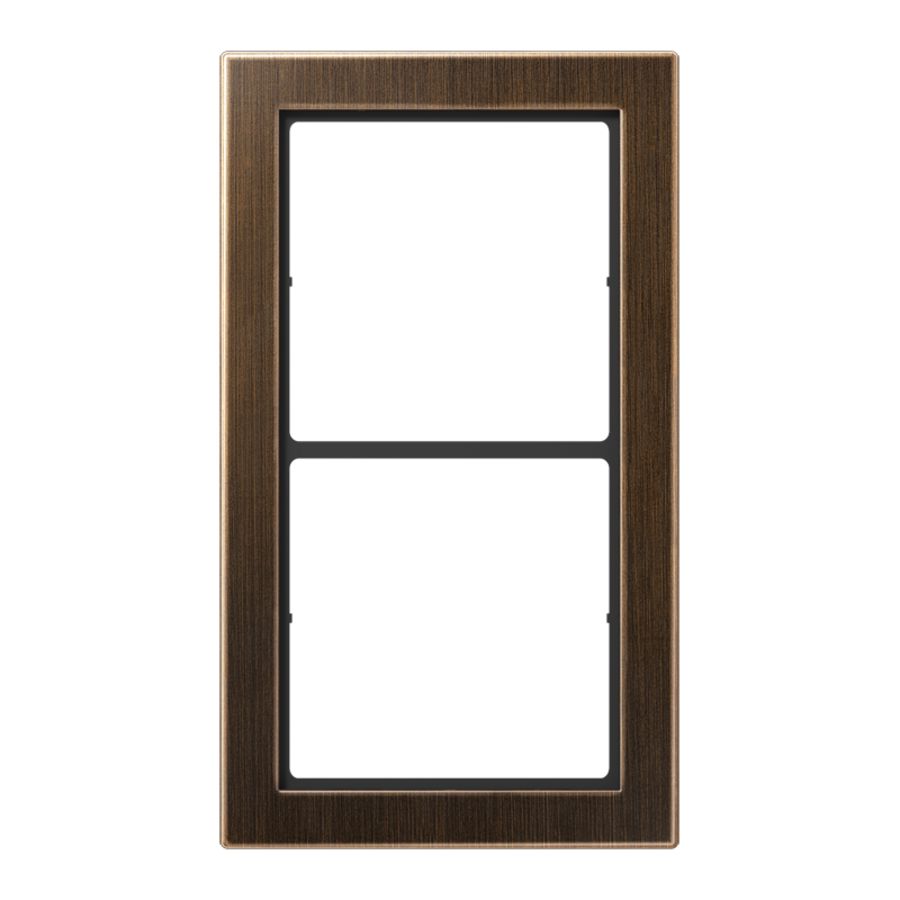 Afdekraam 2-voudig Flat Design messing ant.