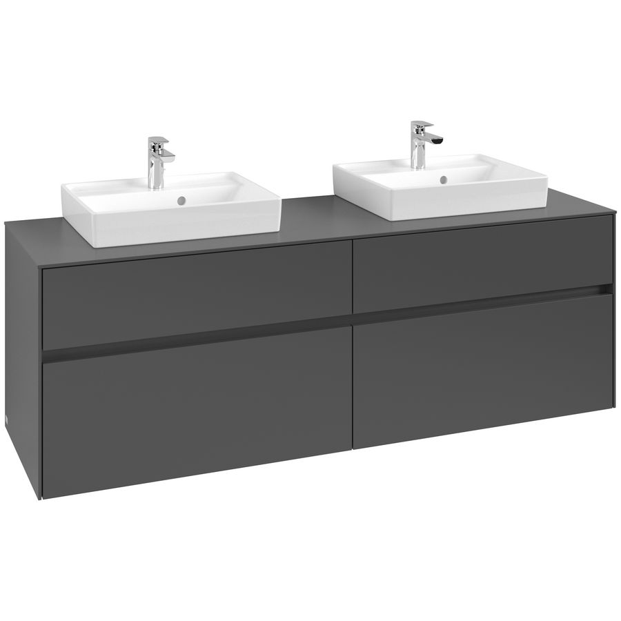 Wastafelonderkast Collaro 1600x548x500mm Graphite C02100VR
