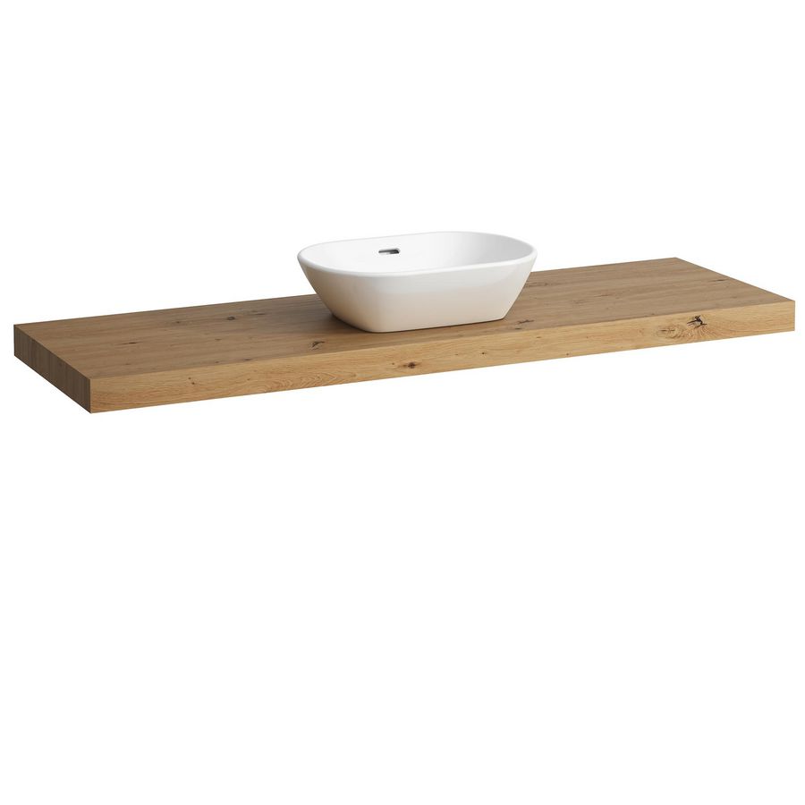Wastafelblad LANI 160cm met uitsparing midden wild oak