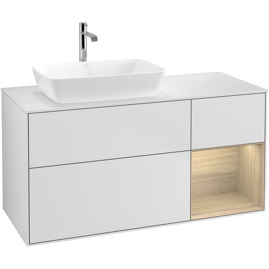 Wastafelonderkast Finion 1200x603x501mm White Matt Lacquer F811PCMT