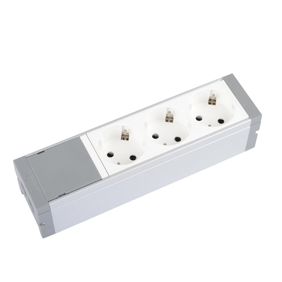 Tafelcontactdoos met 3 Mosaic Wandcontactdoos