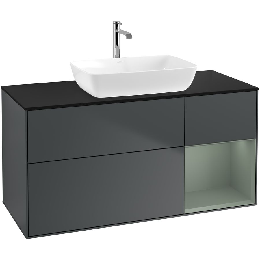 Wastafelonderkast Finion 1200x603x501mm Mid.Blue Matt Lacquer F832GMHG