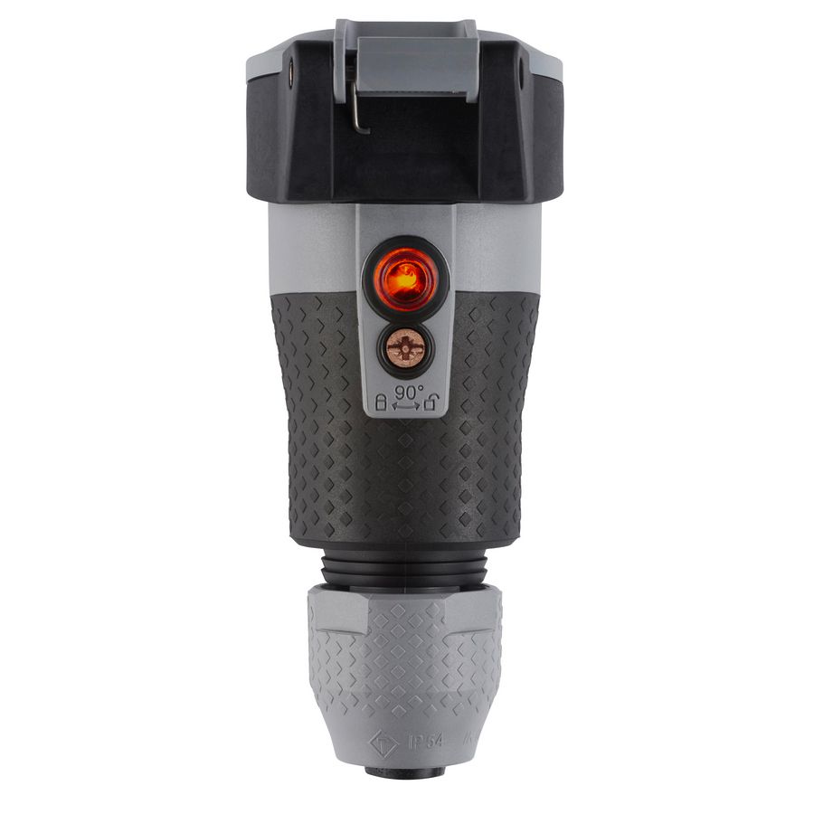 Koppelcontactstop geaard klapdeksel schuko 2K grijs VVE=10
