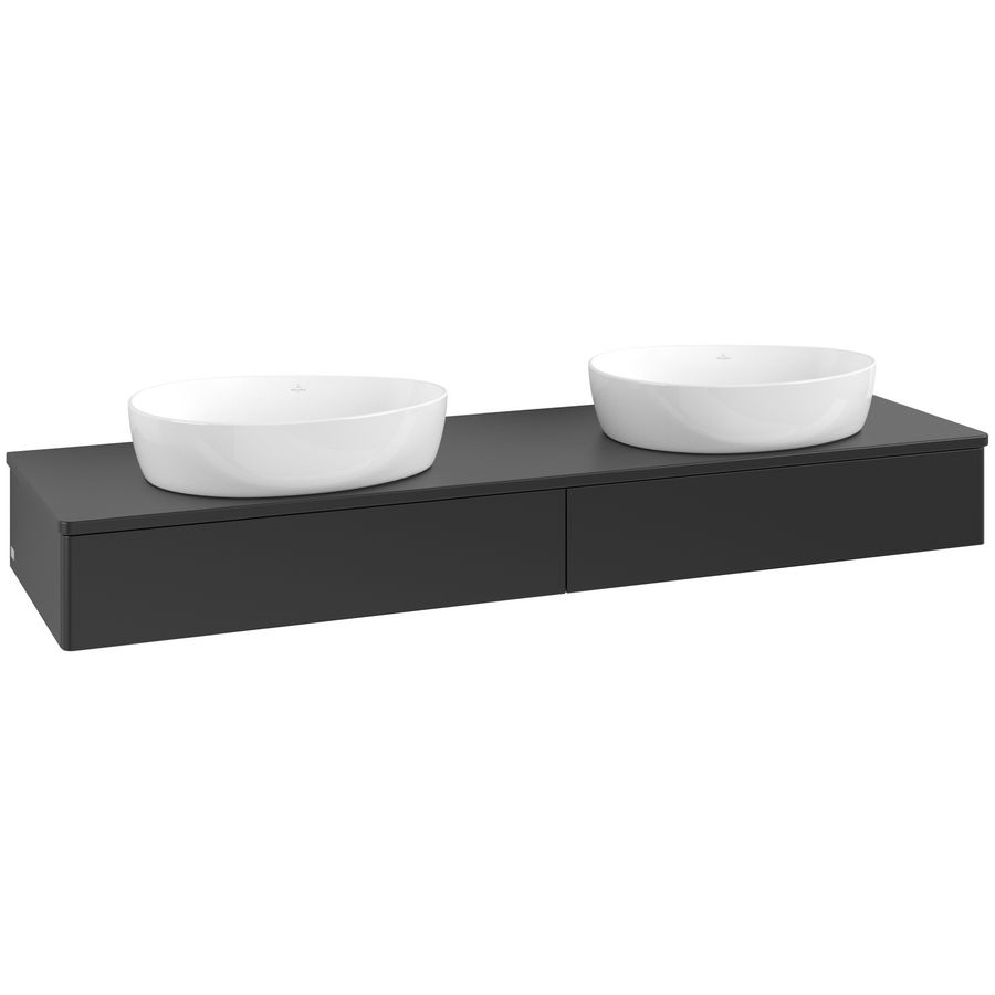 Wastafelonderkast Antao 1600x190x500mm Black Matt Lacquer K17050PD