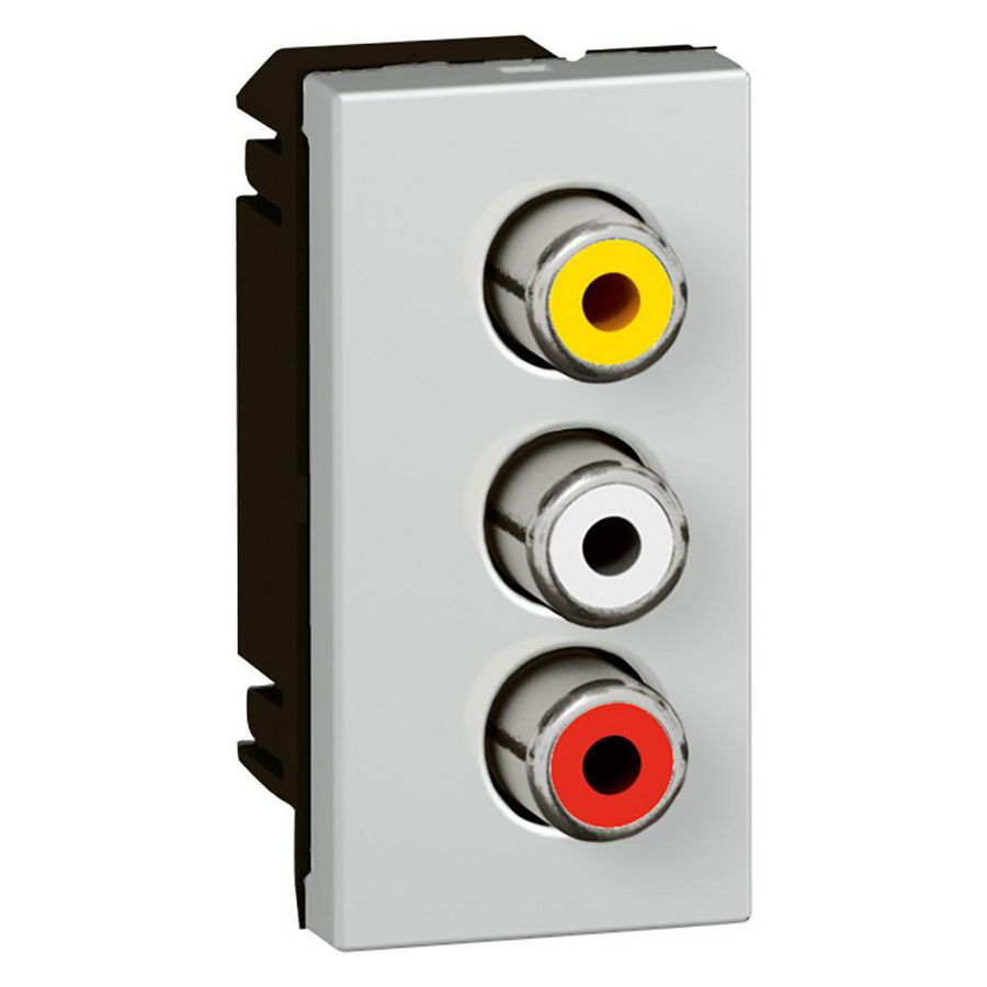 Aansluiting RCA video 3-voudig fem Aluminium1 module Mosaic
