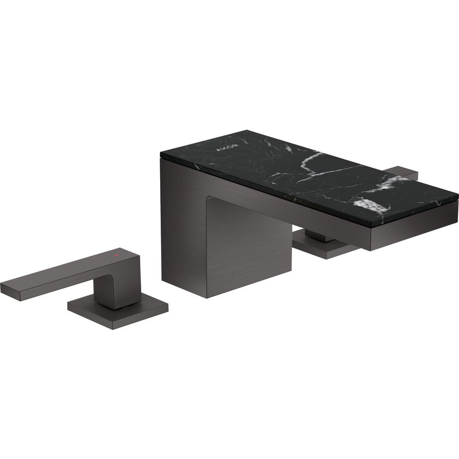 AXOR MyEdition 3-gats wastafelmengkraan 70 en afvoerplug zonder plaat Brushed Black Chrome