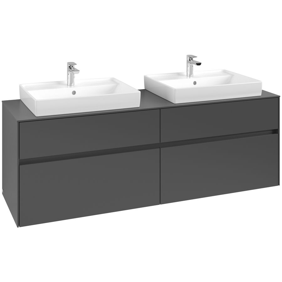 Wastafelonderkast Collaro 1600x548x500mm Graphite C024B0VR