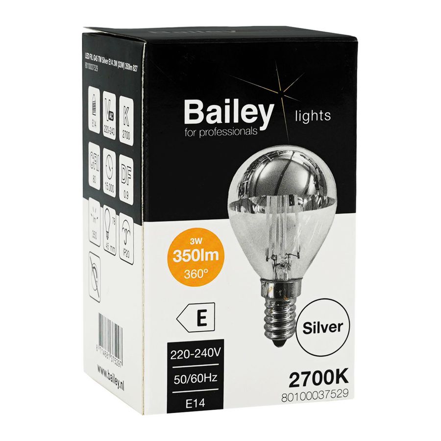 LED-lamp G45 TM SIL FIL E14 3W (32W) 350lm 827 zilver