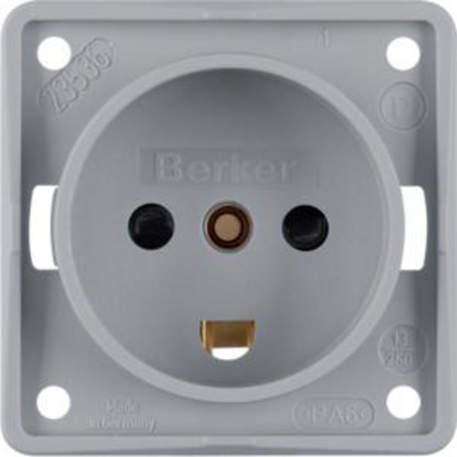 Wandcontactdoos Denemarken berker Integro grijs