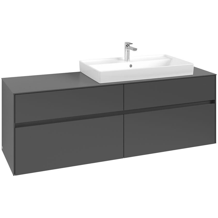 Wastafelonderkast Collaro 1600x548x500mm Graphite C02700VR