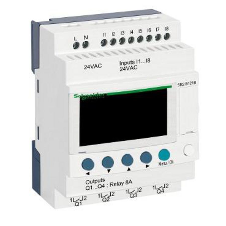 Compacte smart relais 12 I/O 24V AC klok/dis Zelio Logic