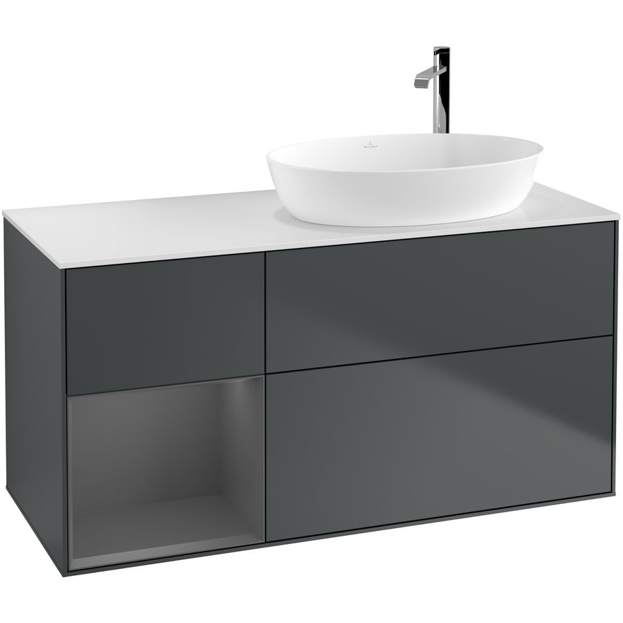 Wastafelonderkast Finion 1200x603x501mm Mid.Blue Matt Lacquer F921GKHG