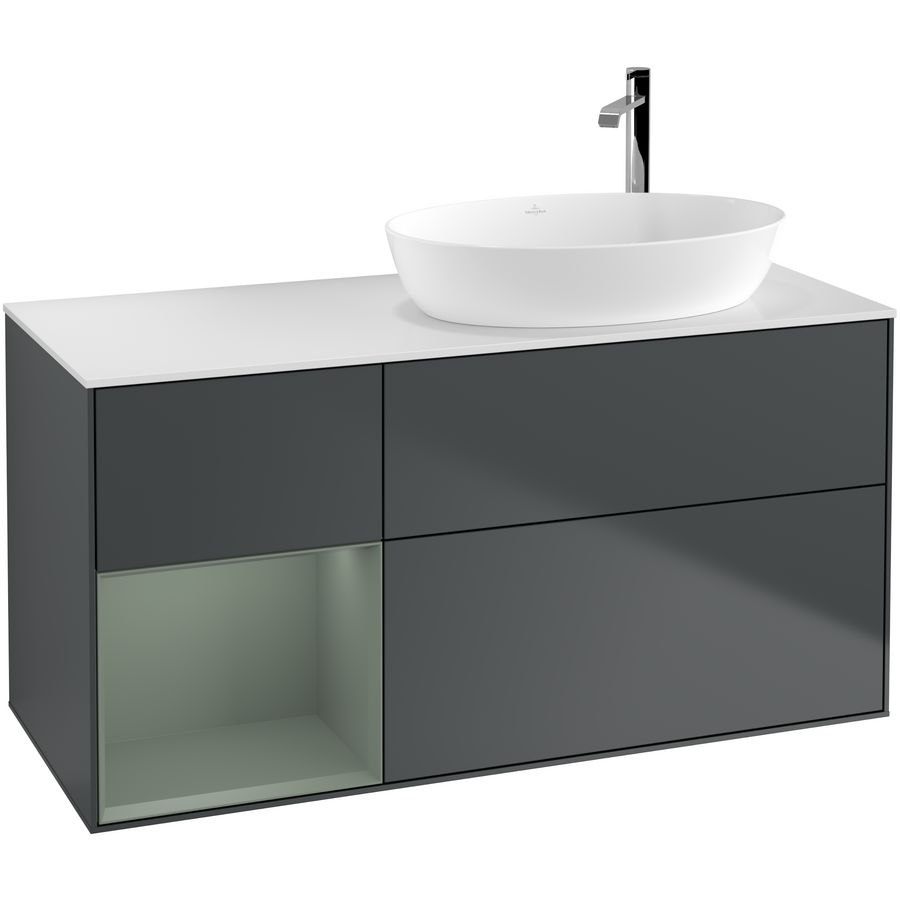 Wastafelonderkast Finion 1200x603x501mm Mid.Blue Matt Lacquer F921GMHG