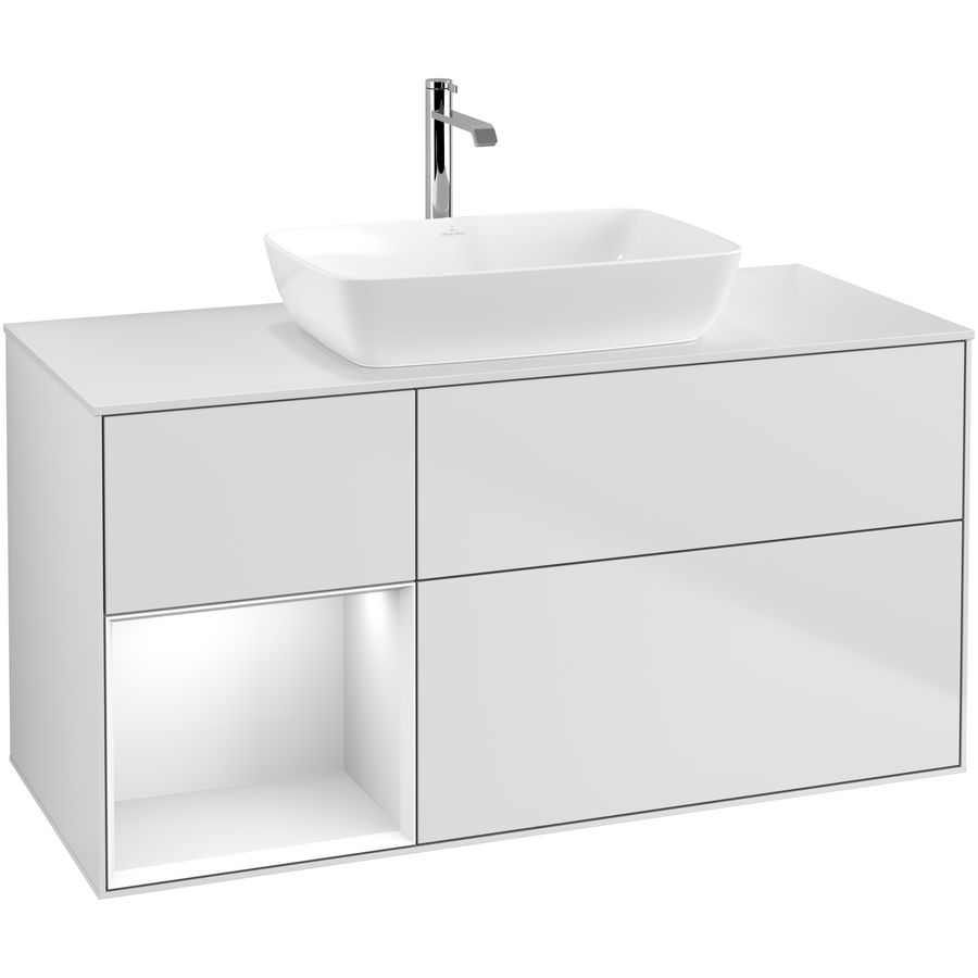 Wastafelonderkast Finion 1200x603x501mm White Matt Lacquer F821GFMT