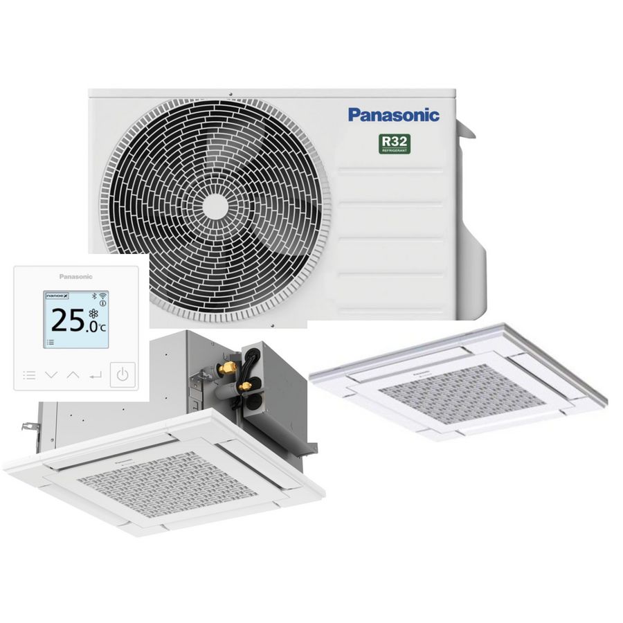 Set airco PACi NX 4-weg cassette met paneel 2,5kW