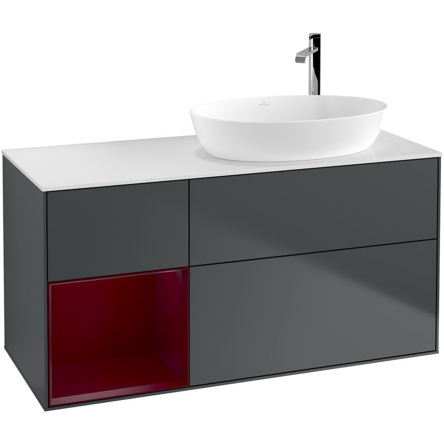 Wastafelonderkast Finion 1200x603x501mm Mid.Blue Matt Lacquer F921HBHG