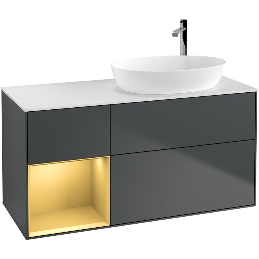 Wastafelonderkast Finion 1200x603x501mm Mid.Blue Matt Lacquer F921HFHG