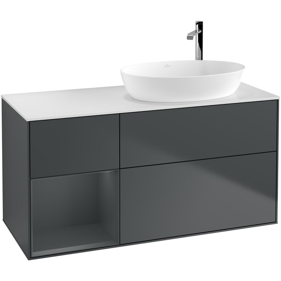 Wastafelonderkast Finion 1200x603x501mm Mid.Blue Matt Lacquer F921HGHG