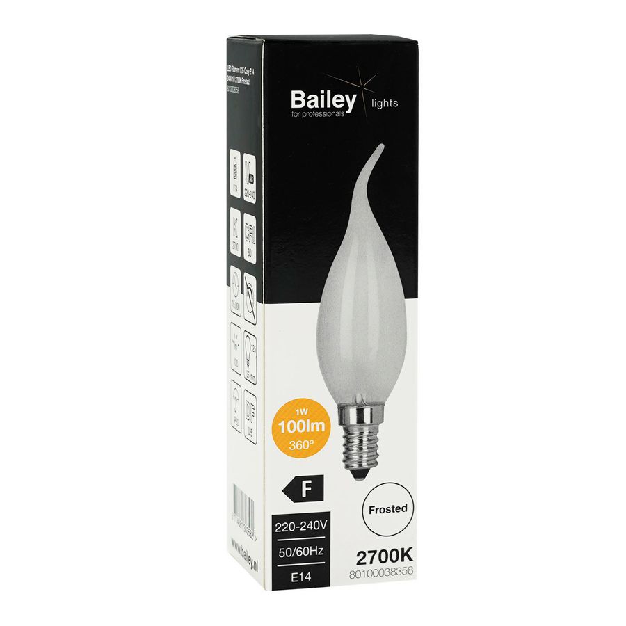 LED-lamp C35 Cosy FR FIL E14 1W 12W 100lm 827 mat