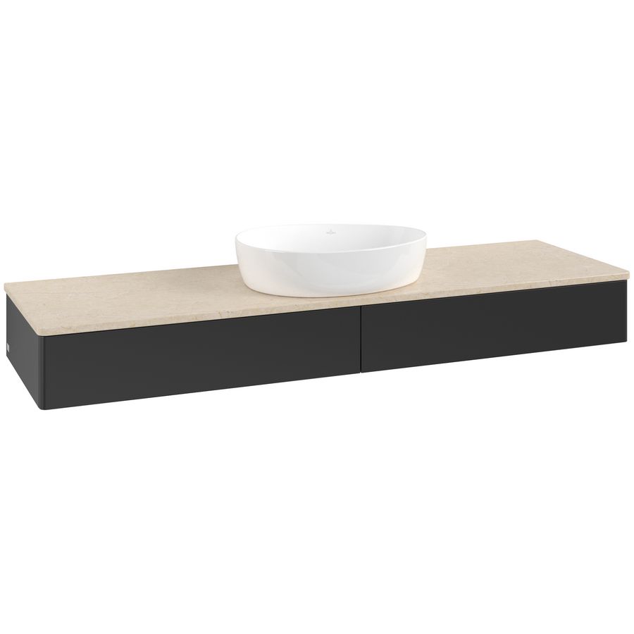 Wastafelonderkast Antao 1600x190x500mm Black Matt Lacquer L14013PD
