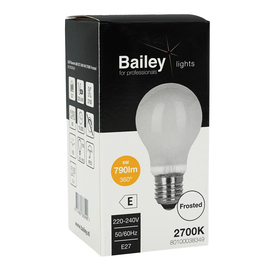 LED-lamp A60 FR FIL E27 6W 59W 790lm 827 mat