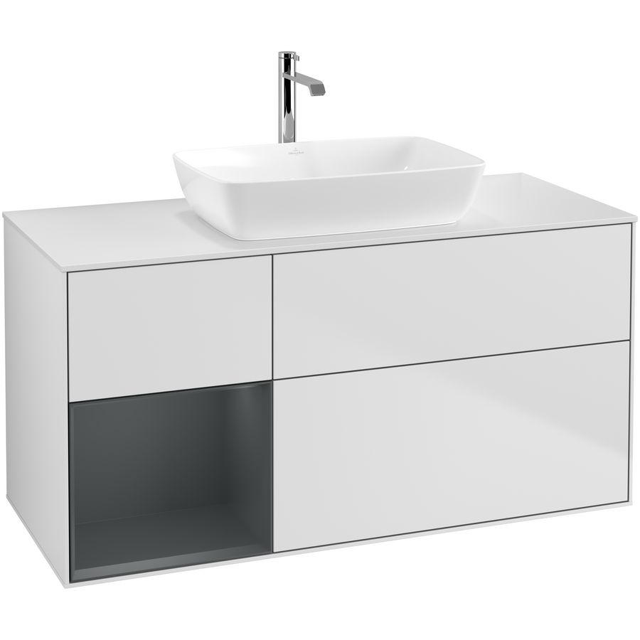 Wastafelonderkast Finion 1200x603x501mm White Matt Lacquer F821HGMT