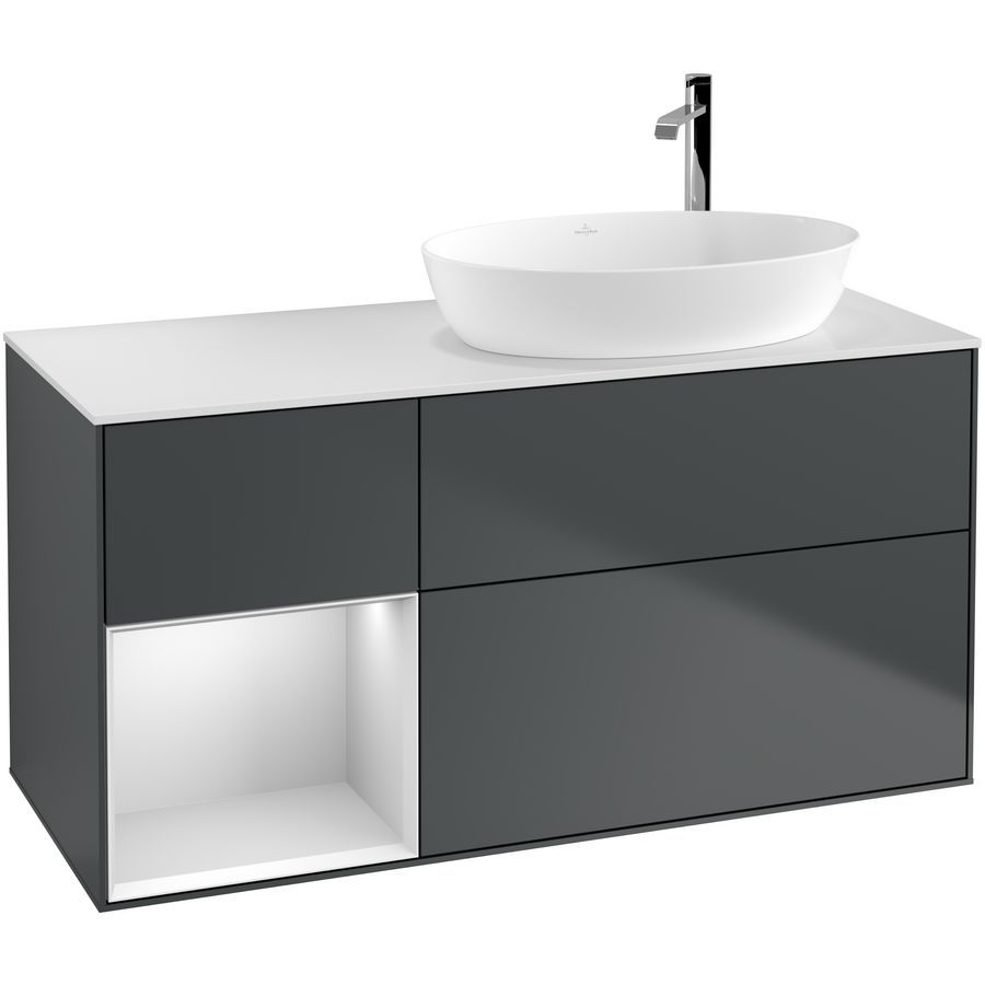 Wastafelonderkast Finion 1200x603x501mm Mid.Blue Matt Lacquer F921MTHG