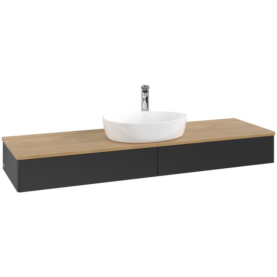 Wastafelonderkast Antao 1600x190x500mm Black Matt Lacquer L14051PD