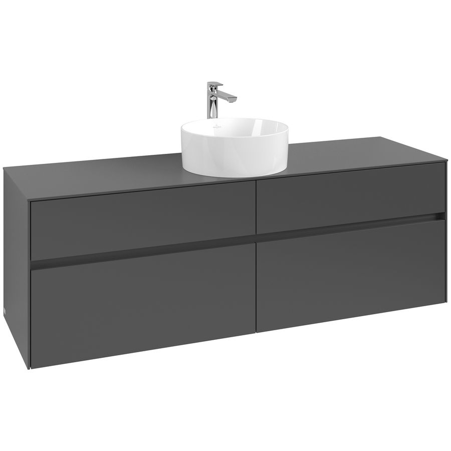 Wastafelonderkast Collaro 1600x548x500mm Graphite C049B0VR