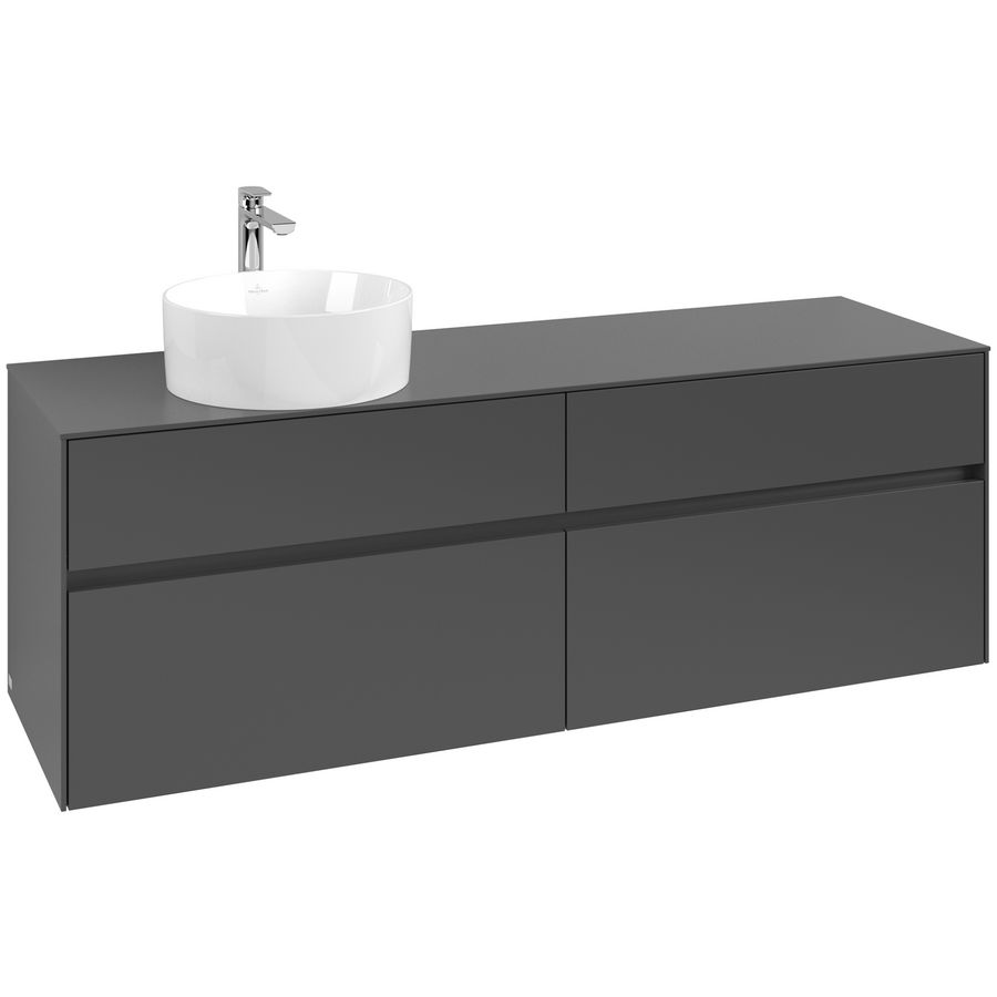 Wastafelonderkast Collaro 1600x548x500mm Graphite C05000VR