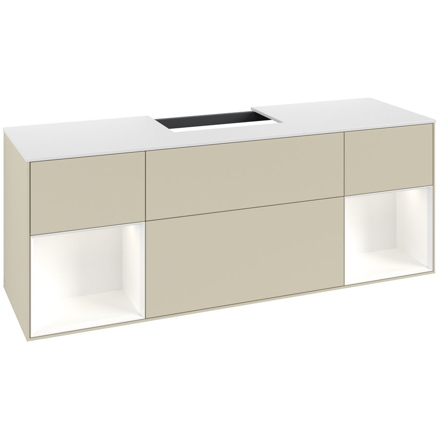 Wastafelonderkast Finion 1600x603x501mm S.Grey Matt Lacquer F211MTHJ