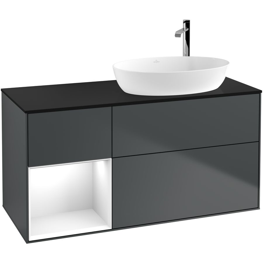 Wastafelonderkast Finion 1200x603x501mm Mid.Blue Matt Lacquer F922GFHG