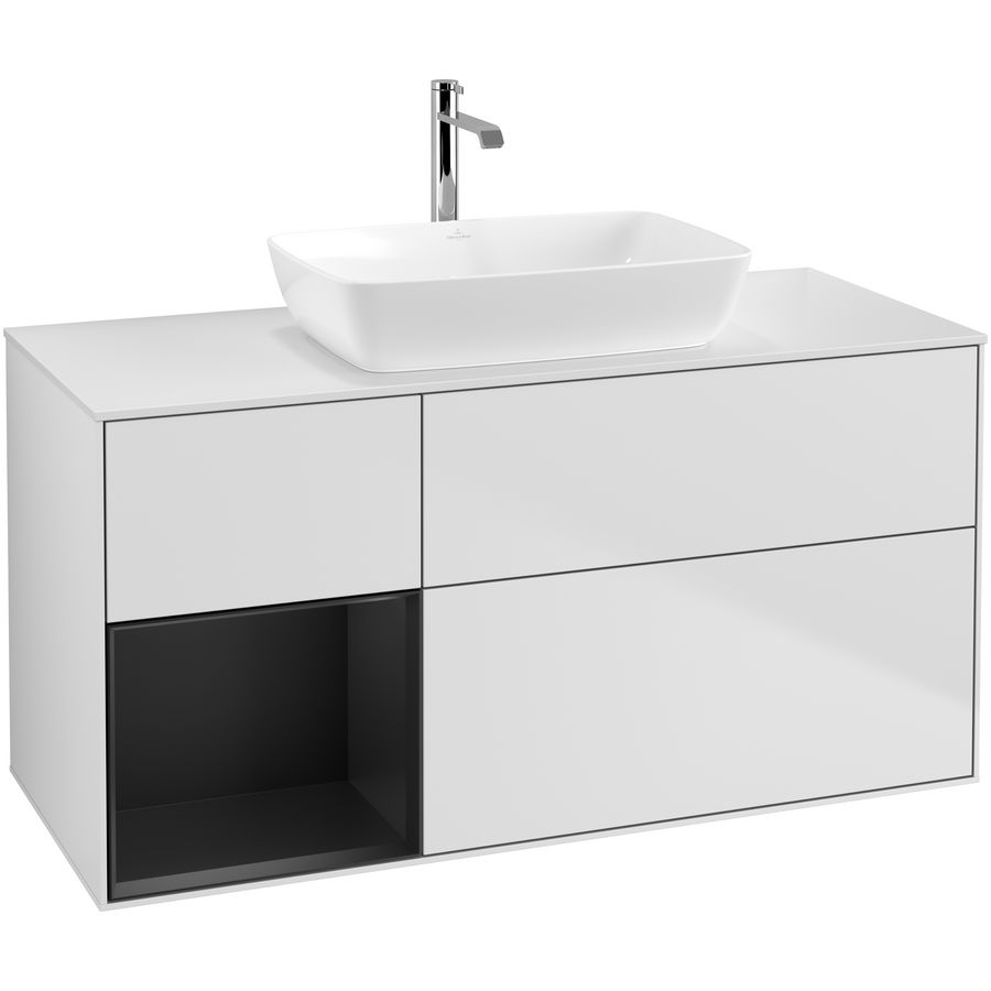 Wastafelonderkast Finion 1200x603x501mm White Matt Lacquer F821PDMT
