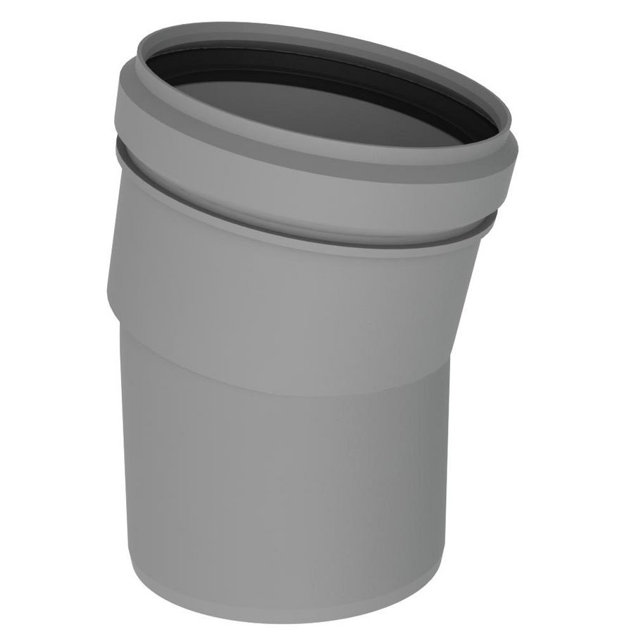 Bocht Twinline PP 100mm 15° grijs VVE=5